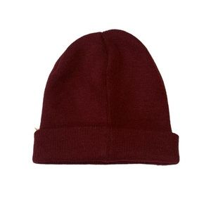 Burgundy knit beanie